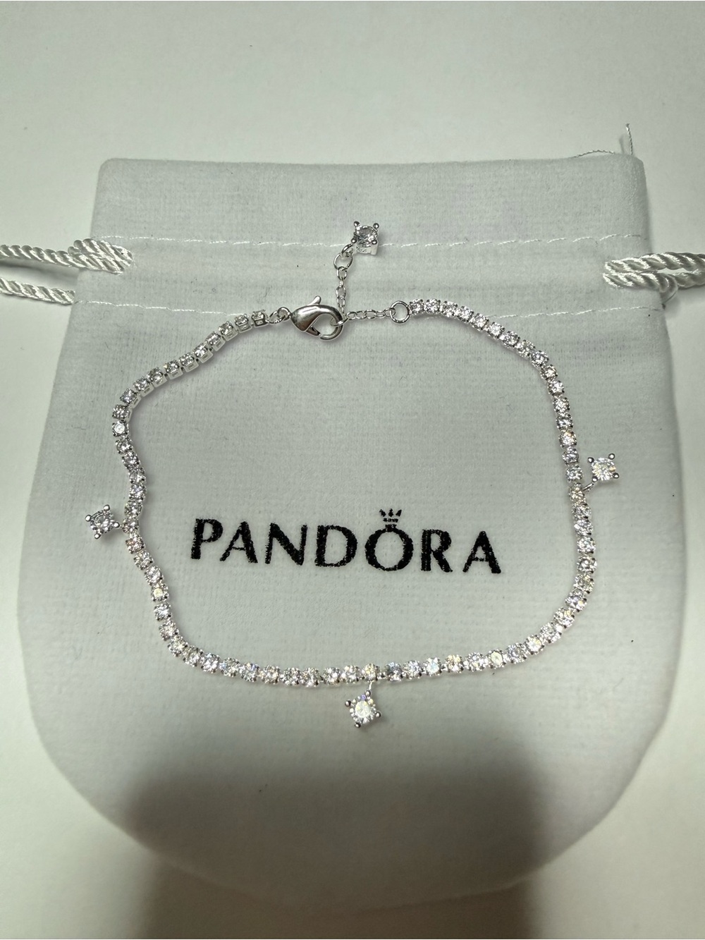 Pandora Sparkling Drops Tennis Bracelet - Sterling Silver bracelet 18 cm